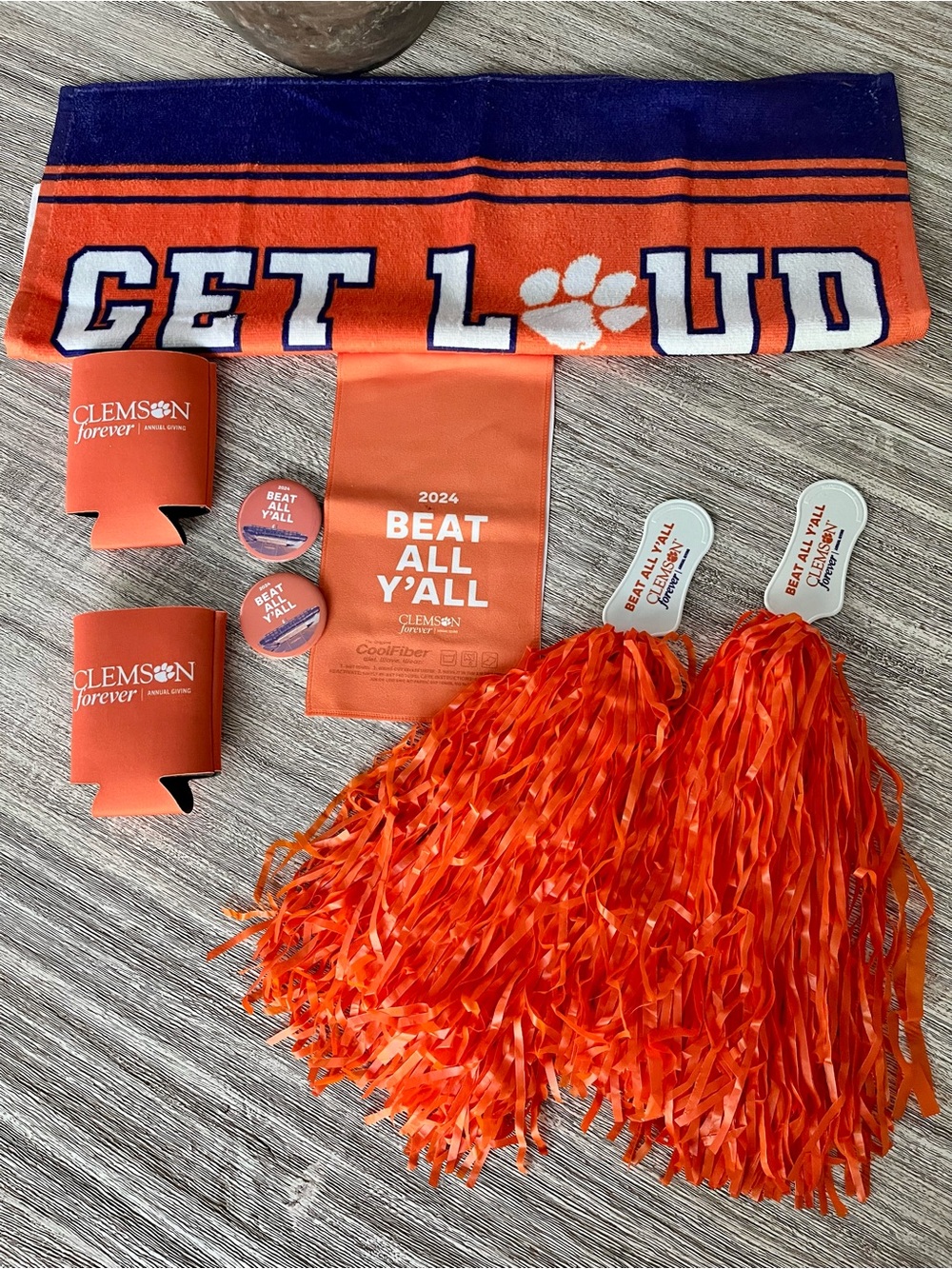 Clemson Fans Rally Towel & Pom-Pom Party Kit